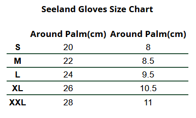 2025 Seeland Gloves  Size Chart